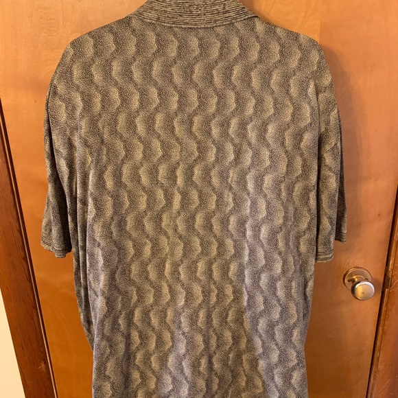 Jhane Barnes tan & black patterned polo mens shirt - Picture 2 of 4